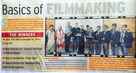 Sanskar Students shine at Filmit India Film Festival 2017